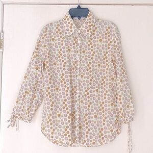 Barney’s New York floral print button up collar cotton lightweight  shirt
